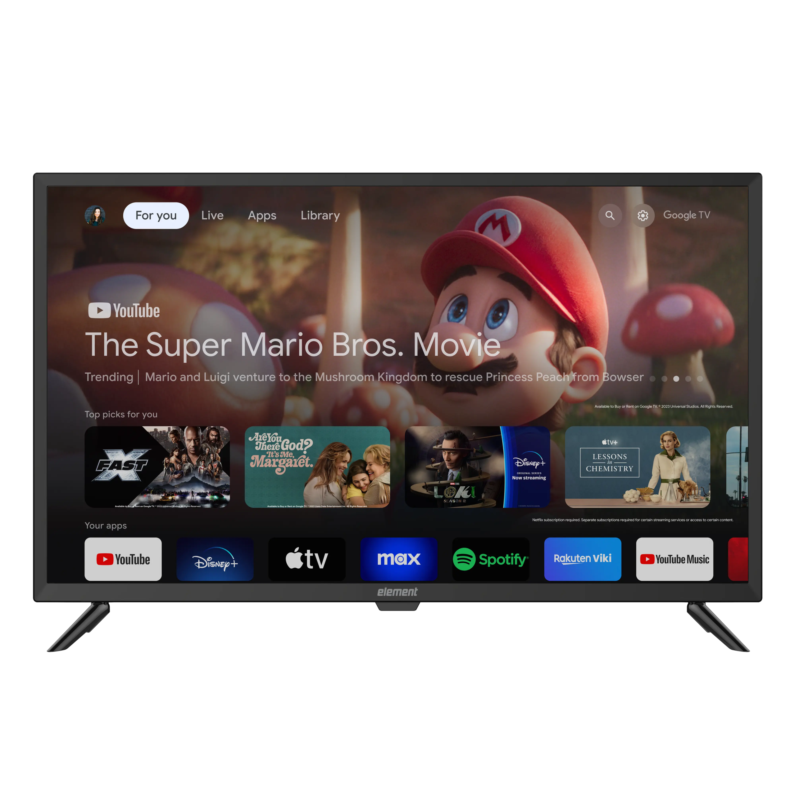 32″ 720p HD HDR Google TV (E300AD32G) | Element Electronics